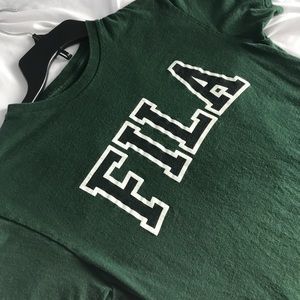 army green FILA t shirt